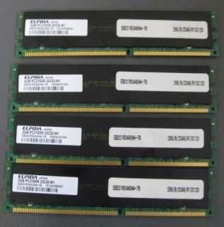 8GB Elpida 4x2GB PC2100 CL2 5 ECC Server RAM Memory EBD21RD4ADNA 7B 