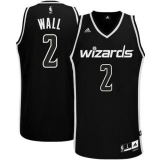 adidas John Wall Washington Wizards Black White Swingman Jersey Black 