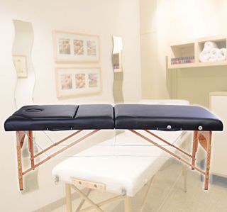 Portable Folding Massage Table Bed PU Adjustable Leg 3 Section 3inch 