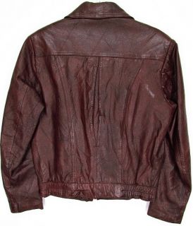 USA Vtg Adler® Leather Hipster Motorcycle Coat Indie Jacket Brown 40 