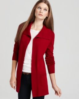 Adrienne Vittadini New Red Long Sleeve Shawl Collar Pocket Cardigan 