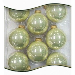 New Christmas by Krebs Pearl Shine Ball Ornament 8 Piece Set Made in 