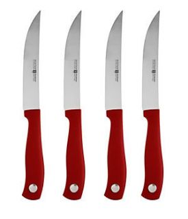 Wusthof Silverpoint II Red Steak Knives Set of 8 New in The Package 