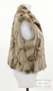 Adrienne Landau Tan Rabbit Fur Vest Size Large