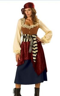 New Sexy Pirate Swashbuckler Womens Fancy Dress Costume Ladies M 10 12 