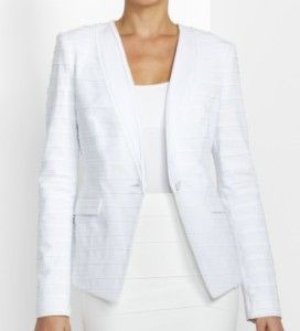 BCBG MAXAZRIA *NEW* White Adrianne Paneled Blazer Jacket $238
