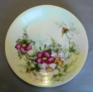 Ahernfeldt French Floral Plates Limoges Hand Painted France