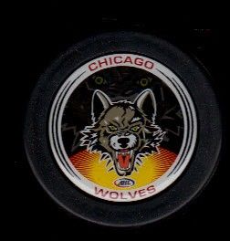 AHL Chicago Wolves Disc Inlay Official Team Logo Hockey Puck IHL NHL 