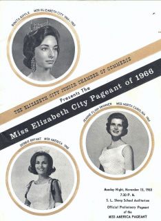 Booklet Miss Elizabeth City NC Pageant of 1966 North Carolina