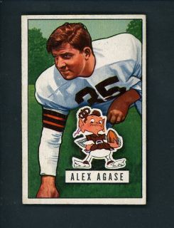 1951 Bowman Football 111 Alex Agase EX MT Cond Browns