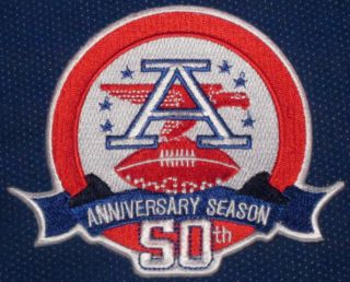 AFL AMERICAN FOOTBALL 50TH ANNIVERSARY 2009 PATCH NFL FOOTBALL JERSEY 