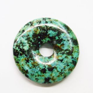 40mm Gemstone Donut Pendant Bead African Turquoise