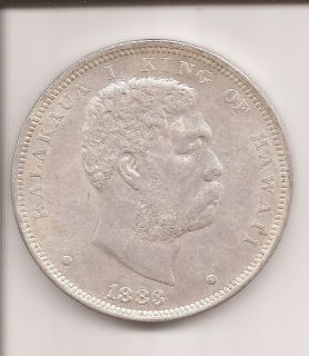 1883 $1 Hawaii Kingdom King Kalakakau The First Portrait KM 7 Scarcest 