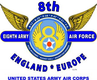 8th Army Air Force United States Army Air Corps B 17 B 24 P38 P 51 
