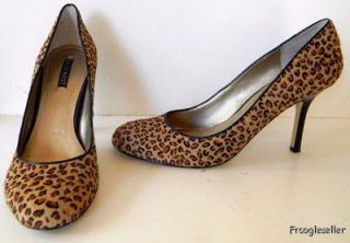 Nine West Womens Aida Heels Pumps Shoes 9 M Leopard Print Calf Hair 