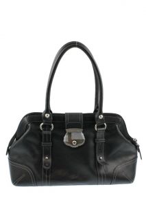 Etienne Aigner Black Genuine Leather Doctors Handbag Medium BHFO 