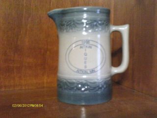   cherry band pitcher crock pottery stoneware redwing (aitkin mn.)1998