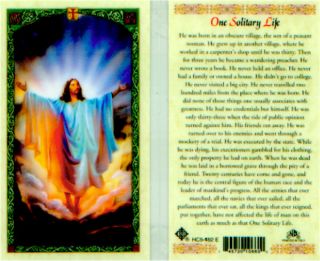 One Solitary Life Prayer Holy Card Jesus The Preacher