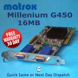 Matrox G450 16MB Dual VGA AGP Graphics Card HP5065 8954