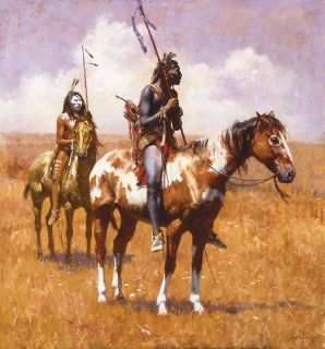 Howard Terpning Coup Sticks War Paint Native American Giclee Canvas 