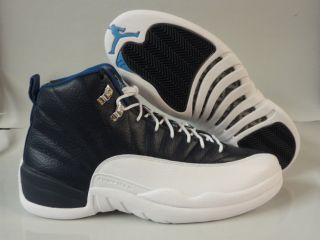 Nike Air Jordan 12 Retro Obsidian Blue White Sneakers Mens Size 9