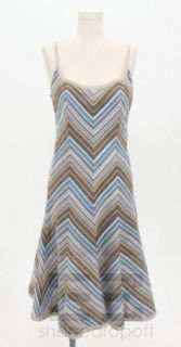 Akris Punto Multicolor Stripe Silk Sleeveless Dress Size US 6