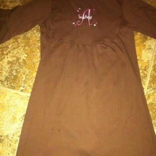 Chez Ami Belle Patsy Aiken Brown Pink Monogram Dress Size 12 A Audrey 