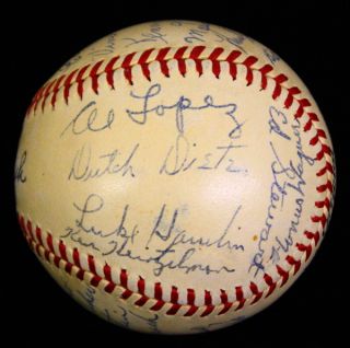   Team Signed Autographed Baseball PSA DNA Honus Wagner Al Lopez