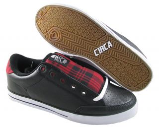 New Circa Mens 50 Lopez Black Black Lava Plaid Skateboarding Shoes US 