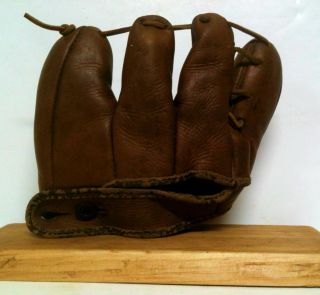 Vintage 1940s Hiawatha Al Simmons 3 Finger Baseball Glove Antique RARE 