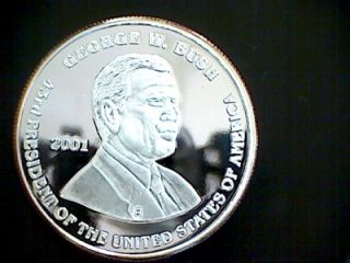   Troy oz 999 Fine Silver Proof George w Bush Al Gore Proof Coins
