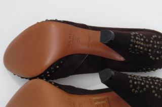 ALAIA SHOES O M G BROWN SUEDE WITH STUDDED DETAILS $1700.00 NIB SIZE 