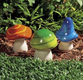 Bright Colorful Mushroom Statues Indoor Outdoor Decor