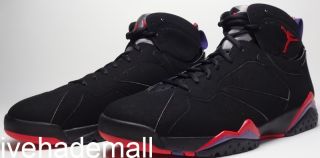 Nike Air Jordan 7 Retro Black Charcoal Red 304775 018 Raptor 2012 VII 