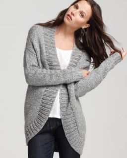 Theory NEW Albinoni Gray Braided Long Sleeves Open Front Cardigan 