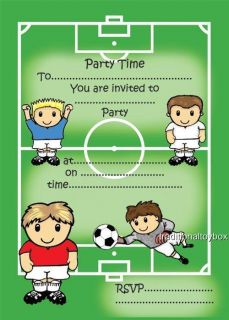Football Party Invitations Invites Boys Birthday New