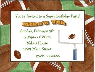 Football Sports Fall Custom Personalized Super Bowl Birthday Party 