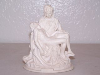 1980 Alabaster Religious Figurine the Pieta by A. Santini Made in 