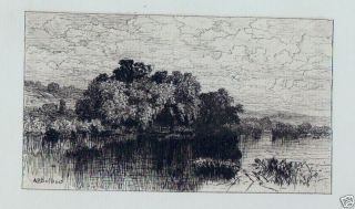 Albert F Bellows Mill Pond at Windsor Conn  Etching