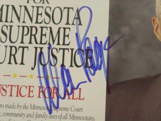 Alan Page Minnesota Vikings SIGNED Postcard Supreme Court JSA (Sku 