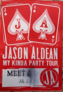 Jason Aldean My Kinda Party Tour Backstage Pass 2011