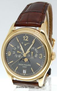 Patek Philippe 5146J 18k Yellow Gold Slate Dial Box & Papers JEWELS IN 