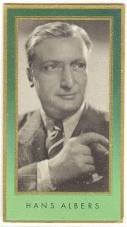 hans albers issued in 1936 this card measures slightly over 1¼ x2¼ 