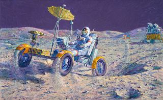 Alan Bean Lunar Grand Prix Apollo 16 Astronaut John Young Moon NASA 