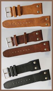   Aviator`s Military Style Robust Watch Band Strap Black Brown