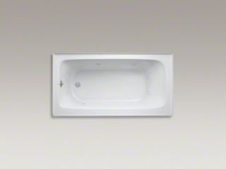 Kohler Bancroft White 60 x 32 Alcove Whirlpool 5 Tub w Apron LH Drain 