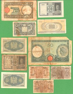 OLD HOLDING OF ITALY/ITALIAN CURRENCY NOTES, MID CENTURY VINTAGE