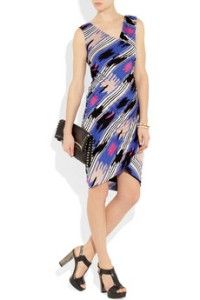 2012 New $386 Alice by Temperley London Printed Ruched Jersey Dress US 