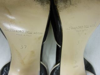 Alessandro DellAcqua $250 Black Tan Sling Back Leather Stiletto Heels 