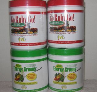 All Day Energy Greens 2 Go Ruby Go Combo Lot